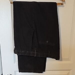Haggar Corduroy Pants Men's 40" Waist 29" Inseam Flat Front Relaxed Fit Black